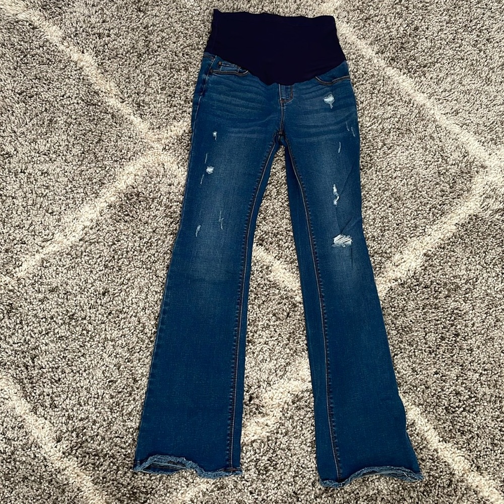 Pink blush maternity jeans